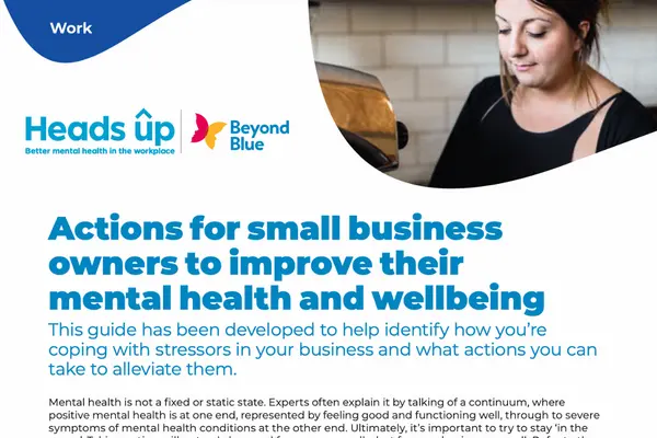 Actions for Small Business Owners to Improve Their Mental Health and Wellbeing